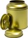 Merkloos Theeblik goud met aroma deksel 100 gram
