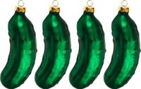 HI Kersthangers - augurken - 4x stuks - glas - 9 cm