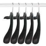 Plastic Dedu Plastic extra brede kleerhangers, pak van 20, breedte: 45 cm, inkepingen schouders en draaibare haken, zwart