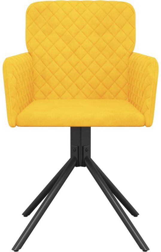 vidaXL Eetkamerstoelen draaibaar fluweel geel 2 stuks