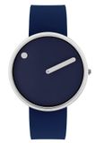 Picto Herenhorloge 43393-0520S - Donkerblauwe Wijzerplaat - 40mm Kast - Blauwe Siliconen Band
