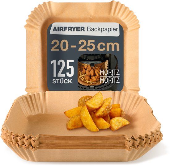 Moritz & Moritz Airfryer Bakpapier - 125 Stuks Vierkant - 20x20 cm