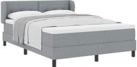 vidaXL Boxspring bed met hoofdeinde Lichtgrijs 140 x 190 cm Stof