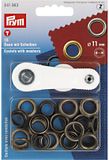 Prym Oeillets Plus rondelles - 11mm - Laiton vieilli - 15 pièces