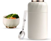 Ibenzoa® Thermische Voedselcontainer van Roestvrij Staal met Ingebouwde Lepel en Handvat, 500 ml