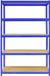 MonsterShop T-rax magazijnrek - blauw - 1200x450x1800mm - 100% boutloos