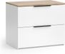 Vicco Wido Ladekast – 60 x 50 cm met 2 laden Wit/Sonoma