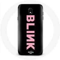 Maniacase Hoesje voor Samsung Galaxy S4 Blink Fandom Blackpink Roze Logo Zwarte Achtergrond
