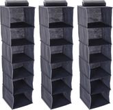 Storage Solutions Kast organizer - 3 stuks - 6 vaks - antraciet