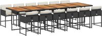 vidaXL 13-delige Tuinset met Kussens Poly Rattan Zwart