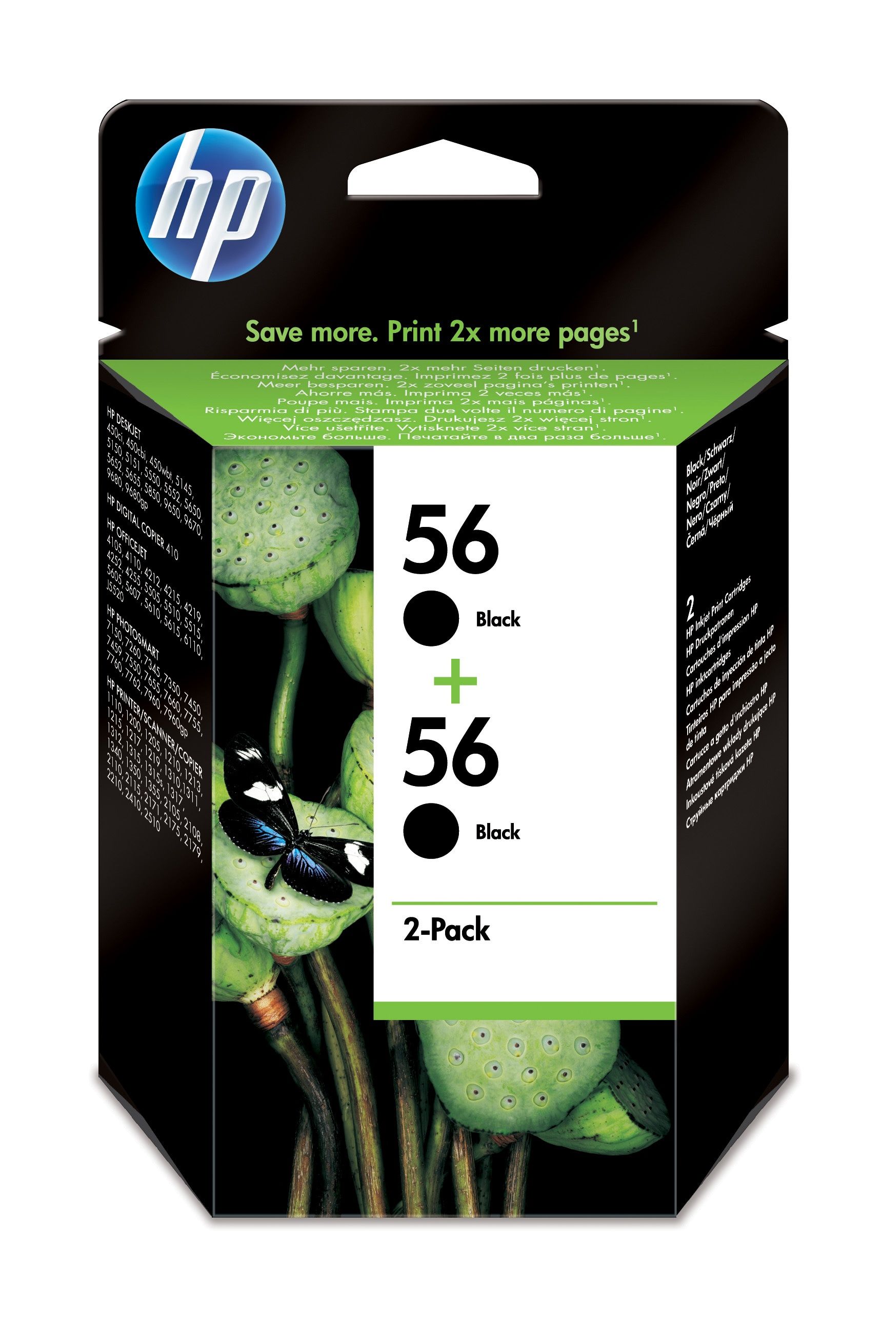 HP 56 - Zwart - Inktcartridge - 2 stuks