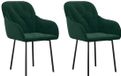 vidaXL Eetkamerstoelen 2 stuks fluweel donkergroen