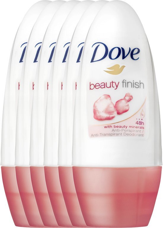 Dove Beauty Finish Women - 50 ml - Deodorant Roller - 6 stuks - Voordeelverpakking