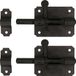 Deltafix Schuifslot/Plaatgrendel - 2x - 8 x 5cm - Staal - Zwart