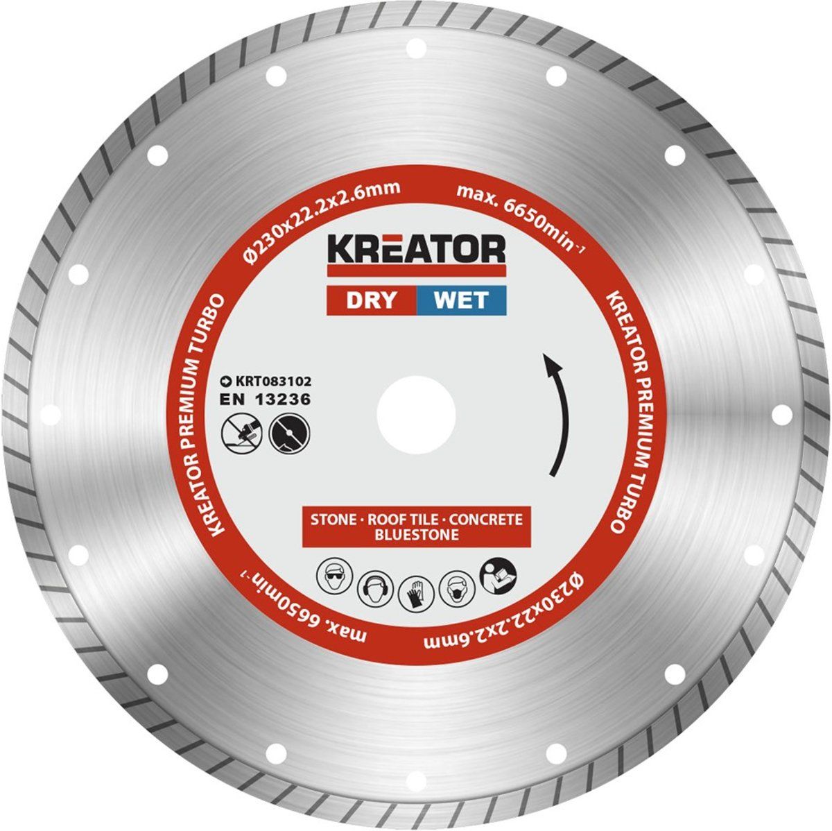 Kreator KRT083102 Diamantschijf Ø230 mm - Premium Turbo