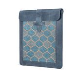 Londo iPad Pro 12.9 Case 2020 - Genuine Top Grain Leather iPad Case with Woven Garment Design for 2018-2020 iPad Pro 3rd & 4th Generation - Compatible with All 12 Inch Tablets - Cinnamon (Blue)