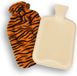 Discountershop Warmwaterkruik met Zachte Hoes voor Kinderen - Oranje & Zwart Streepjes - 1.75L