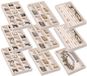 Frebeauty Sieraden Organizer Tray, Stapelbare Fluwelen Sieraden Trays, Lade-inzetstukken, Oorbellen Organizer voor Vrouwen en Meisjes, Sieraden Opbergdoos voor Ringen, Oorbellen, Set van 9 (Beige)