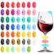 48 stuks wijnglazen bedels tags