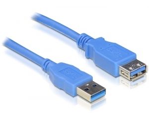 DeLOCK USB 3.0-A M/F - 2m - Blauw