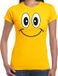 Bellatio Decorations Verkleed T-shirt voor dames - Smile / Emoticon - geel - carnaval - feestkleding S