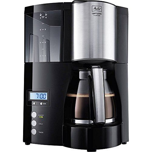 Melitta Filterkoffiezetapparaat met timerfunctie, Optima timer Koffiefiltermachine. 12 Tassen zwart