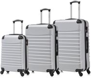 Travelerz Rome Kofferset 3-Delig – Handbagage 39L + Large 69L + Extra Large 95L – Lichtgewicht ABS – Spinner Wielen – Zilver – Met Cijferslot