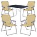 Set de 5 pièces pour camping : ensemble de jardin composé d'une table de camping et de 4 chaises de camping (chaises pliantes)
