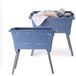 Bathroom Solutions panier à linge sur pieds - 2x - bleu foncé - 35 ltr - 60 x 40 x 28 cm