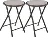 5five 4x pièces tabouret d'appoint/chaise - Pliable - noir/gris - 46 cm