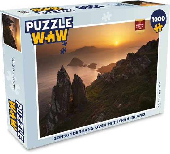 MuchoWow Puzzel Zonsondergang over het Ierse eiland - Legpuzzel - Puzzel 1000 stukjes volwassenen