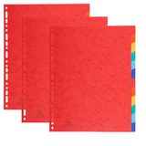 Exacompta Pack 3 sets tabbladen flexibel karton 12 neutrale tabs A4 Maxi
