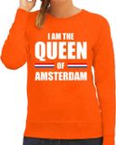 Bellatio Decorations Shoppartners Bv Koningsdag sweater I am the Queen of Amsterdam - dames - Kingsday Amsterdam outfit / kleding / trui XS