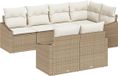 vidaXL Salon de jardin beige et blanc polyrattan
