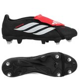 adidas Predator League Fold-Over Tongue Soft Ground Football Boots Shoes, Core Black/Ftwr White/Lucid Red, 44 2/3 EU