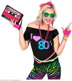 W Finidi Disco shirt dames 80's neon S/M