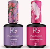 Pink Gellac Gellak Set - Manicure Set met 2 x 15ml Kleuren - 324 Lotus Lila - 341 Watermelon Pink - Voordeelbundel Gelnagellak - Gel Nagellakset pour la maison