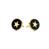 CO88 Collection 8CE-70022 - Stalen oorknoppen - rond met ster - 10x2 mm - goudkleurig