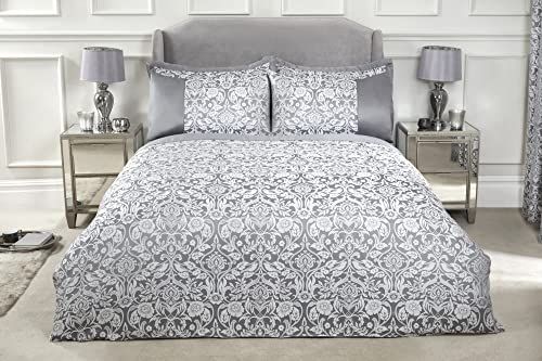 Emma Barclay Eden - Verfraaid Jacquard Dekbed Set in Zilver - Eenpersoons