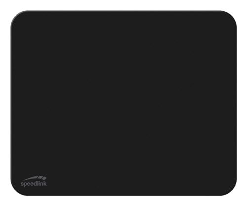 Speedlink HI-GENIC Mousepad – Muismat klein 23 x 19 cm, zacht textieloppervlak met antimicrobiële coating, antislip onderkant, zwart