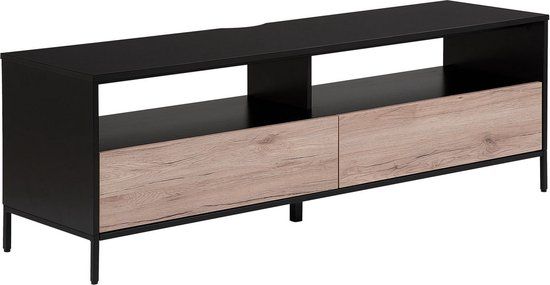 Beliani SYDNEY TV-meubel - Zwart - 150x42x52 cm - Spaanplaat