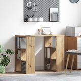 vidaXL Bureau Artisan Eiken Bewerkt Hout 90 x 50 x 75 cm