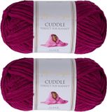 Utopia Crafts Cuddle Super Chunky Chenille Soft Yarn for Knitting and Crochet 2x 100g (Purple)