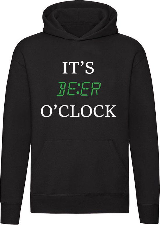 It's beer o' clock Hoodie - Zwart - L - Unisex
