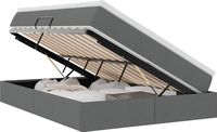 vidaXL - Opslag - bed - met - matras - Donkergrijs - 140 - x - 190 - cm - Polyester