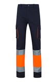 Velilla Pantalón de Alta Visibilidad 100% algodón, bicolor y multibolsillos