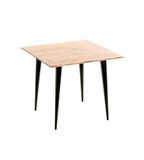 HAKU Bijzettafel acacia, zwart, Massief hout, metaal - Maat: B 46 cm x H 41 cm x D 46 cm, Stijl: Modern