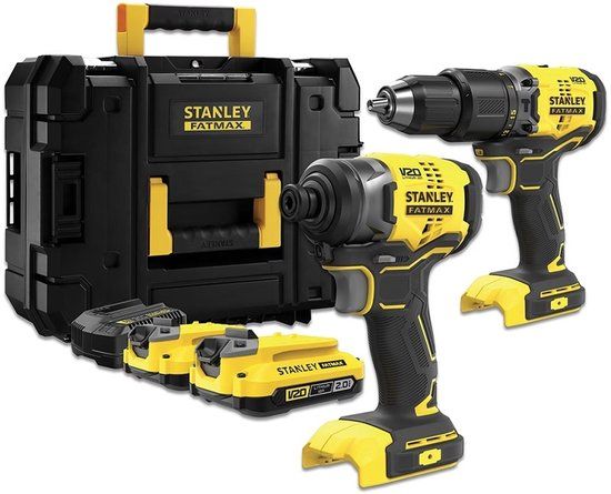 Stanley FatMax V20 Comboset - Boorhamer & Slagmoersleutel - Borstelloos - 18V 2x2.0Ah - TSTAK