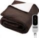 Auronic Couverture chauffante électrique - 200 x 180 cm - Couverture chauffante 2 personnes - 9 niveaux de chaleur et minuterie - Couverture chauffante - Polaire Sherpa - Marron