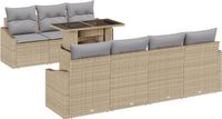 vidaXL Tuinbank Set Beige Poly Rattan